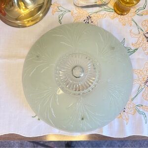 1930s Art Deco Frosted Floral Depression Glass Light Shade